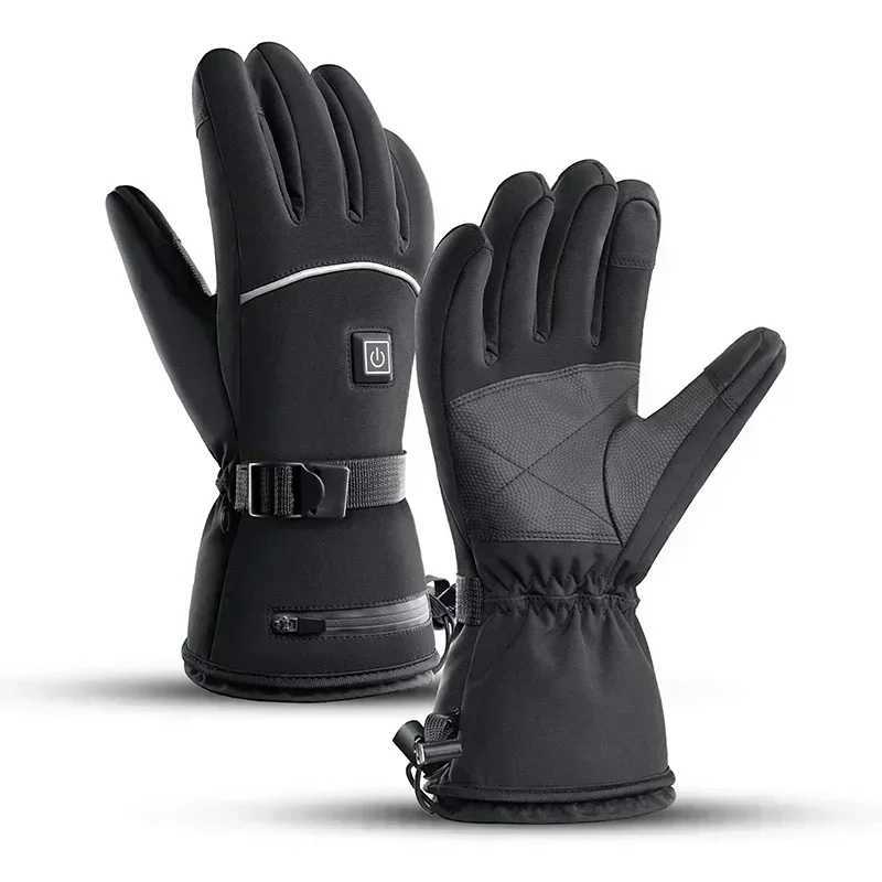 Electric Heated Gloves Touchscreen Heating Thermal Gloves Winter Moto Heated Gloves Outdoor Warm Waterproof Windproof Glove J2509221