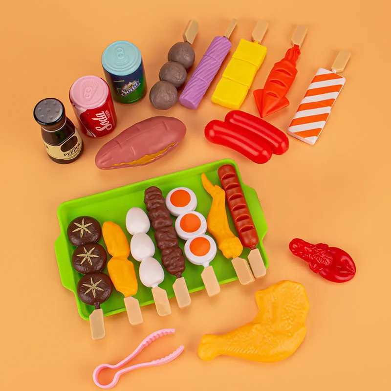 Kids Play House Barbecue Toy Set Kitchen Pretend Play Cooking Toys Simulation Food Cookware BBQ Kit Cosplay Game Gifts C250922