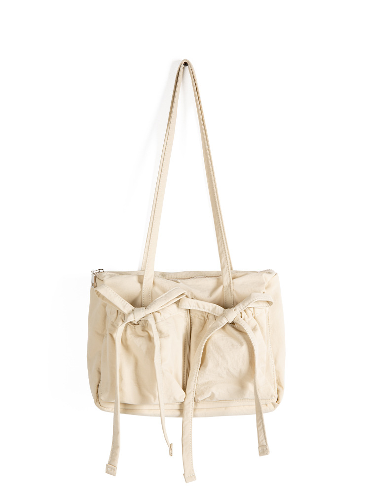 2025 Hot-Selling Summer New Korean Niche Lightweight Nylon Bowknot Shoulder Commuting Versatile Large-Capacity Tote Bag