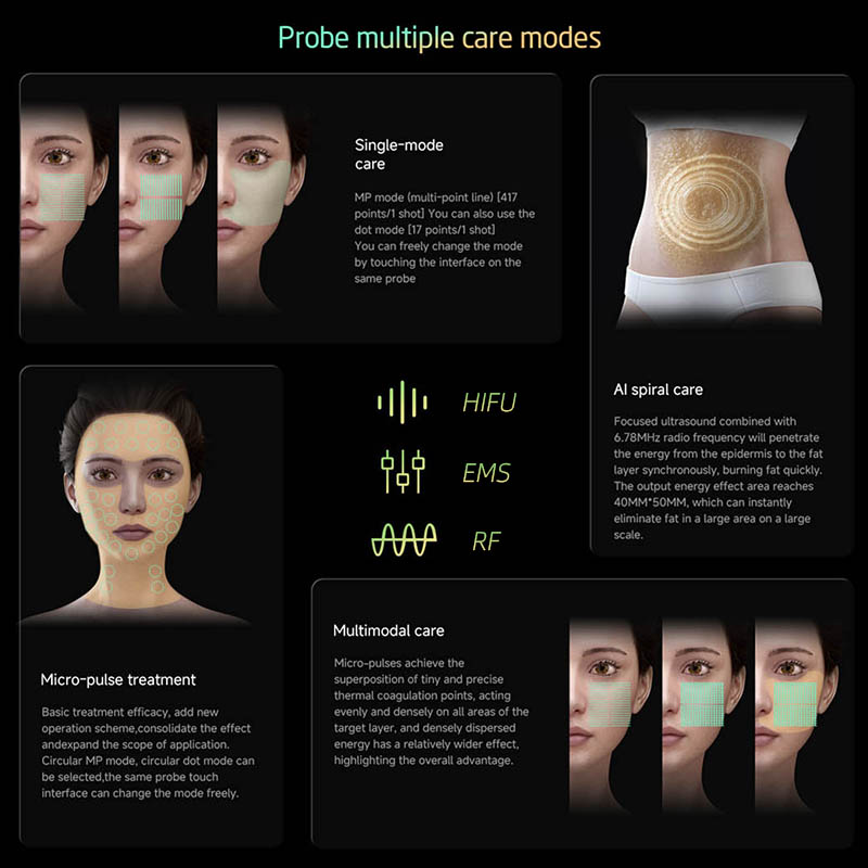 HIFU 3 in 1 25D Max HIFU RF EMS Face Y Body Lifting Wrinkle Removal Radiofrequency Liposonic Cartridge 22D 360 Max HIFU Machine