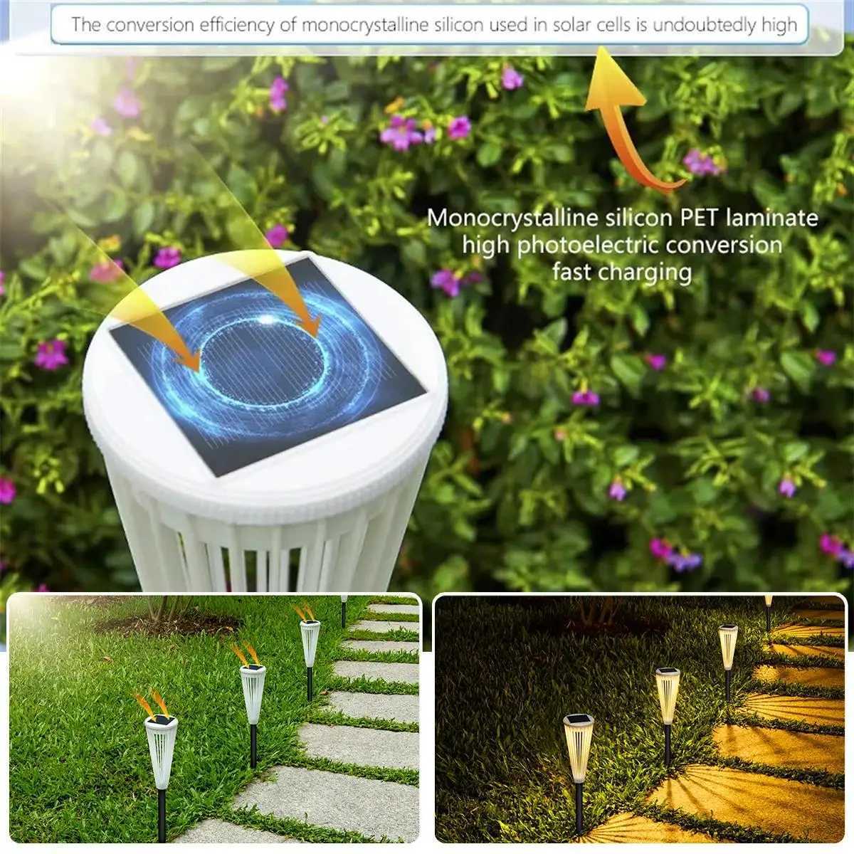 Solar Pathway Lights Dual Color Lamp For Yard Waterproof Lamps Outdoor Warm White Landscape Wireless Powered Lawn Driveway Power C250922