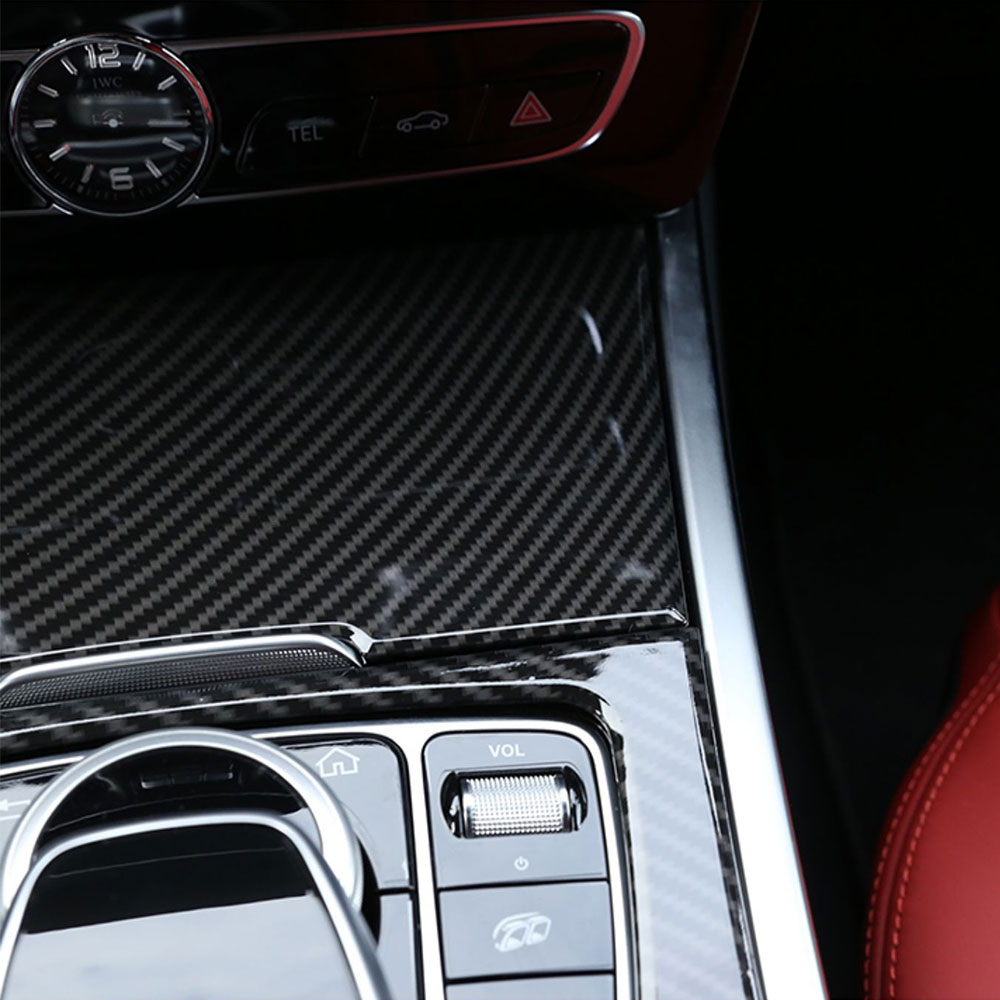 Car Carbon Fiber Center Console Gear Shift Panel Cover Trim For Mercedes Benz G-Class W464 G63 AMG G550 G500 2019-2025 Benz Accessories