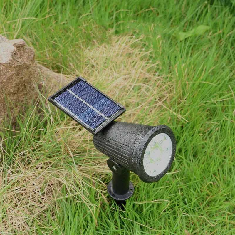 9 LED Solar Lamps Spotlights Outdoor Garden Backyard Waterproof Brightness Adjustable Spot Lights Driveway Lawn Decor Lighting C250922
