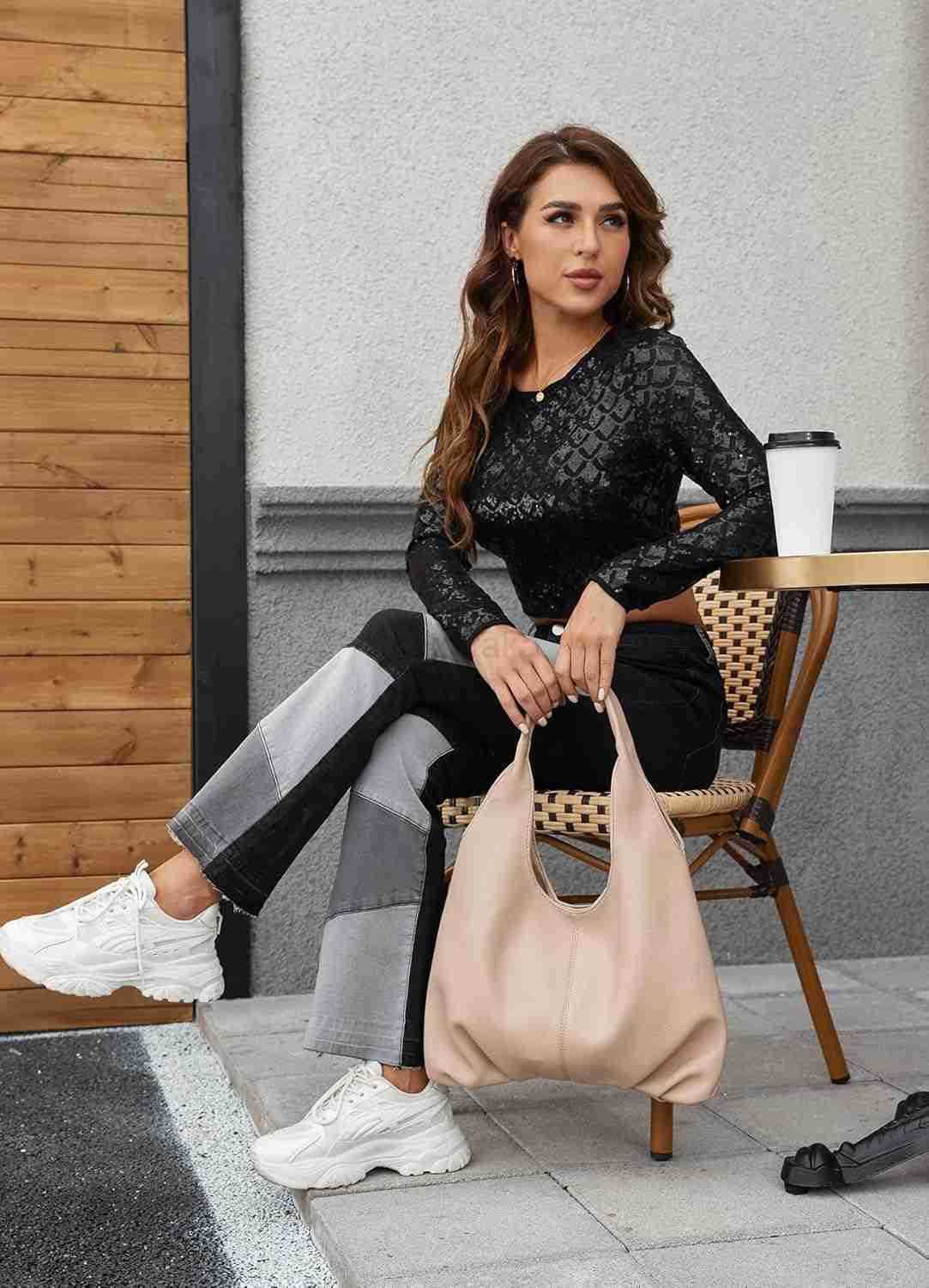 Slouchyr Women Vegan Leather Shoulder Handbags with Coin Purse Z250922