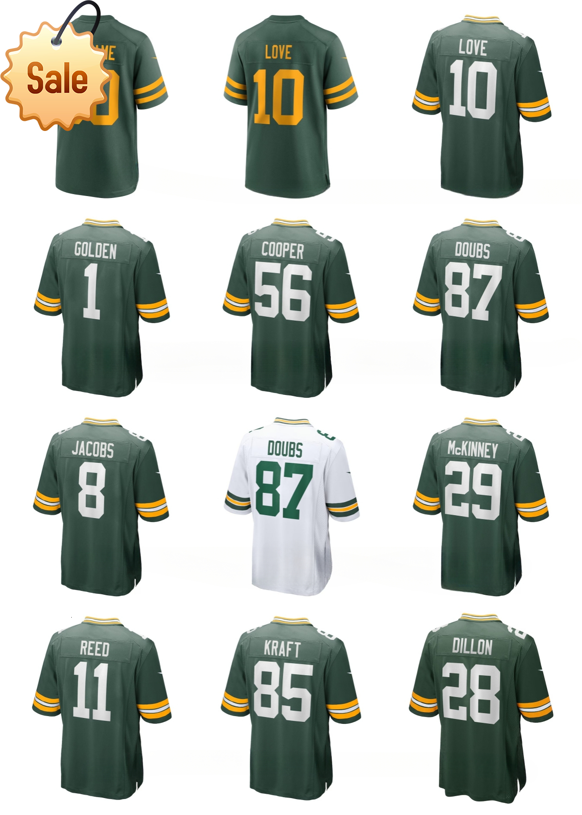 2025 NFL Packers Micah Parsons Love Josh Jacobs Tucker Kraft Golden Edgerrin Cooper Reggie White Jaire Alexander Xavier McKinney Jayden Reed Brett Favre Jersey