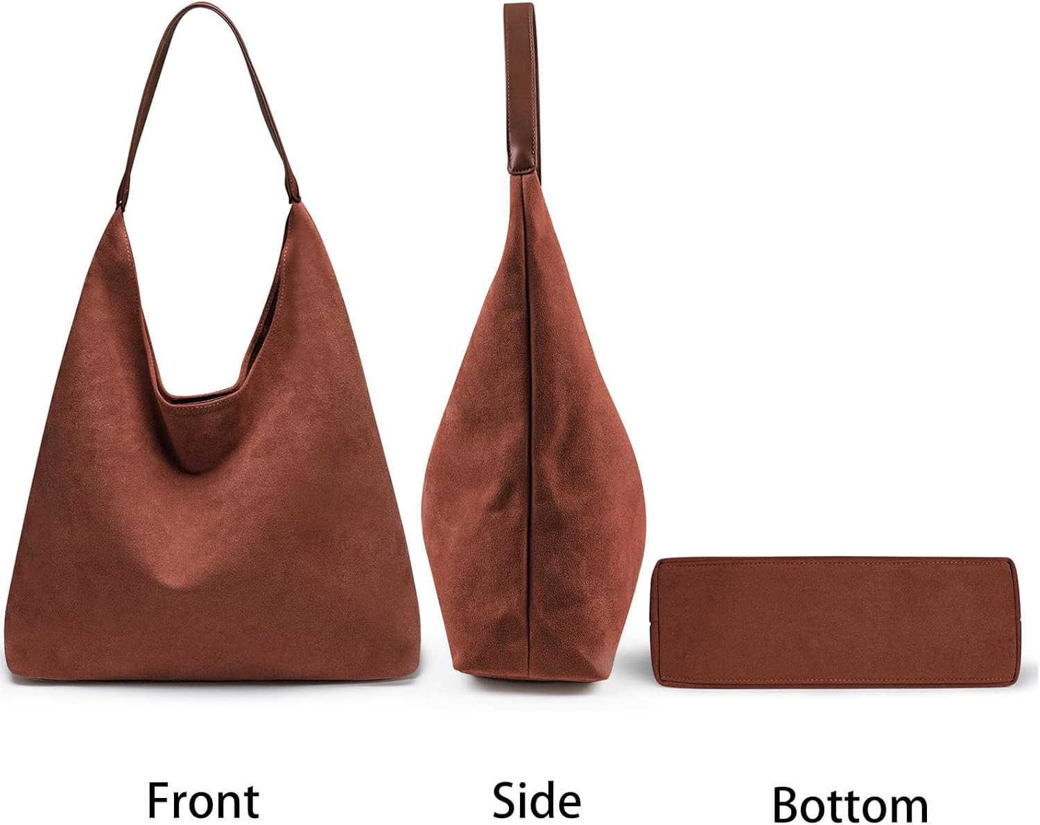 Suede Hobo Bag for Women 2 Pcs Purse Slouchy Faux Suede Tote Bag Leather Handbag Z250922