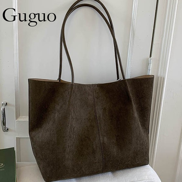 Guguo Designer Bag Cross-border Simple Suede Tote Bag For Women 2025 Autumn Winter New Luxury Bag Velvet Mother-daughter Bag Large Capacity Handbag Sh