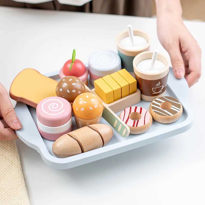 breakfast Wooden Mini Kitchen Toys Pretend Play Educational House Toys For Children Simulation Kitchen Utensils Girl C250922