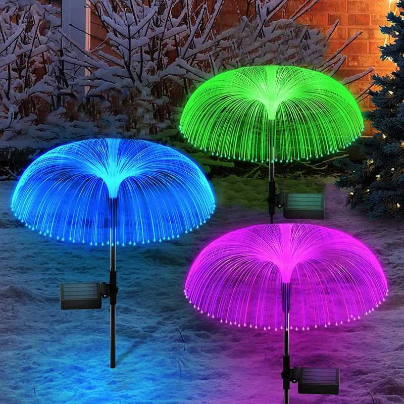 Solar Pathway Lights Outdoor Garden Jellyfish Decor Lawn Lights Solar Power Waterproof Yard Walkway Patio Decor Flowers Lamp C250922