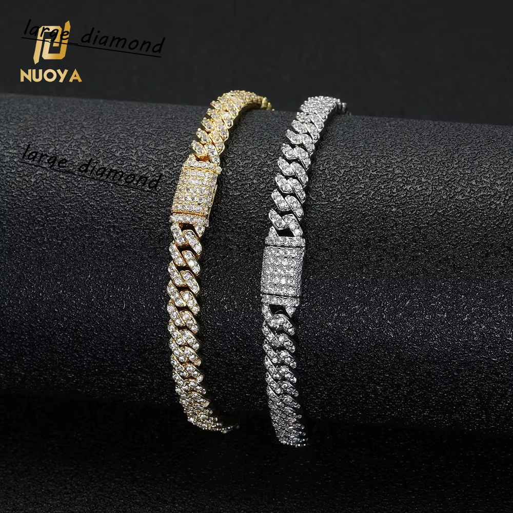 Hip Hop Jewelry 5mm Thin Cuban Link Chain Silver Plated Iced Out Diamond Bracelet Unisex Style Fashion Jewelry