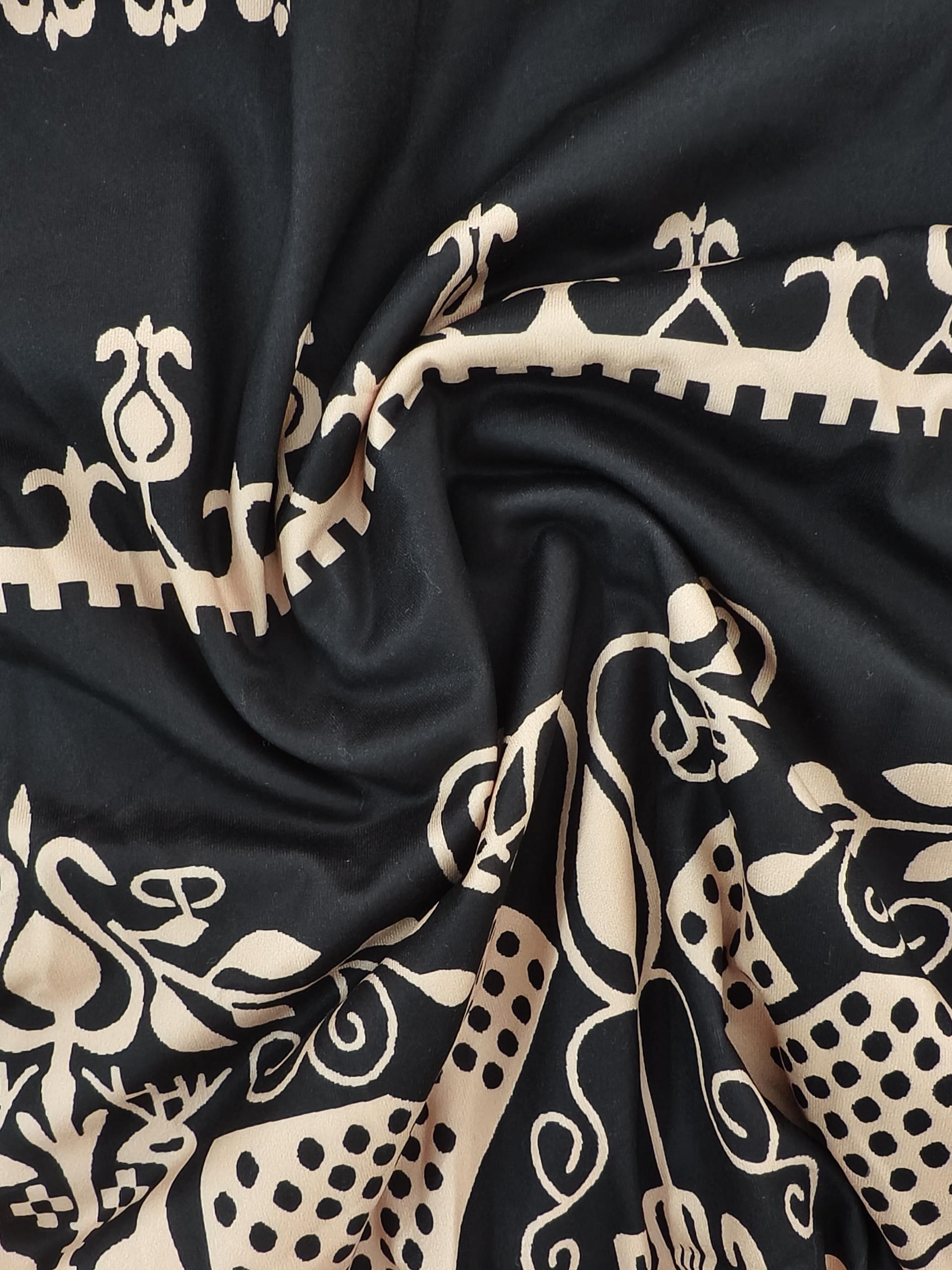 Autumn All Over Print V-Neck Fold Pleated Mini Dress YL25278