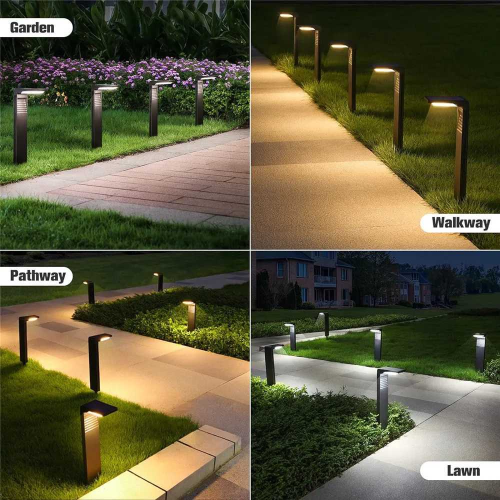 Garden Lights Outdoor Decoration Solar Lawn Lights Waterproof LED light for Yard Pathway Landscape Bollard Solar Power Lighting C250922