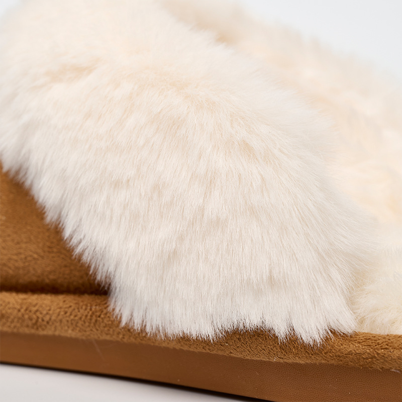 Free Shipping 2025 Autumn Winter New Design Home Plush Flat Slippers Unisex Indoor Outdoor Warm Cotton Slippers Large Size 30-47 Brown Hot Sale