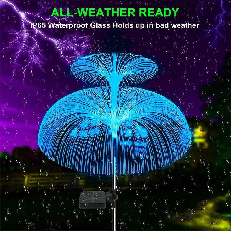 Solar Pathway Lights Outdoor Garden Jellyfish Decor Lawn Lights Solar Power Waterproof Yard Walkway Patio Decor Flowers Lamp C250922