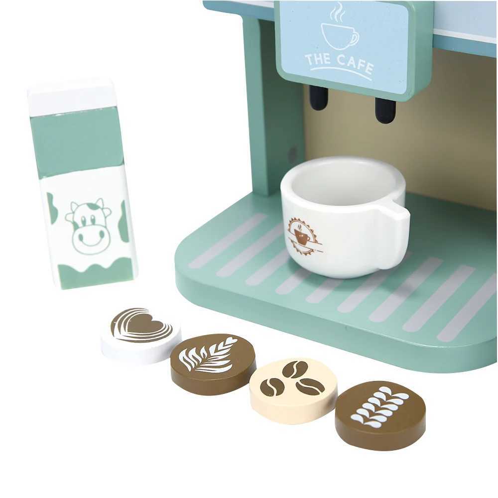 Kids Kitchen Toy Set Wooden Coffee Maker Set Simulation Cookie Pretend Play Educational Toys Gifts for Girls Boys C250922