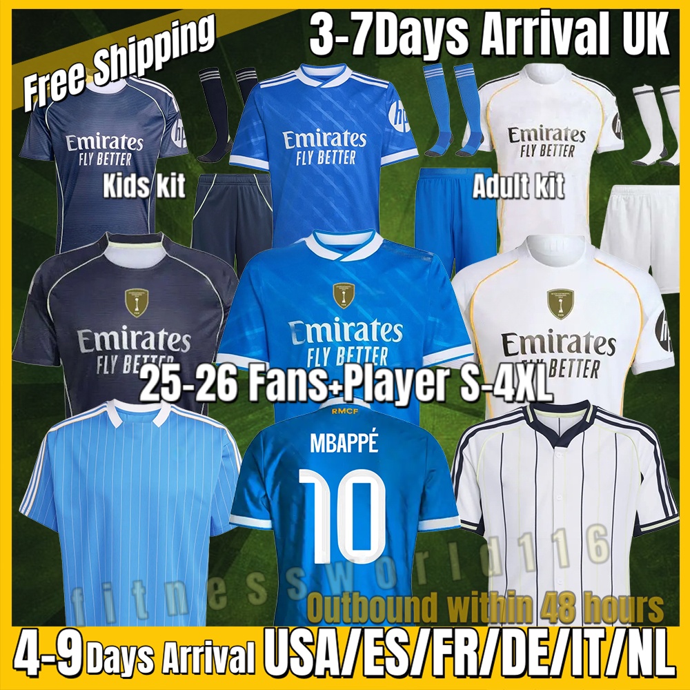 xxxl 4xl 2025 2026 Spain Spanish football jersey MBAPPE BELLINGHAM Spanish kids kit 25 26 madrid VINI JR CAMAVINGA RODRYGO Adult kit 25 26 shirt S-4XL