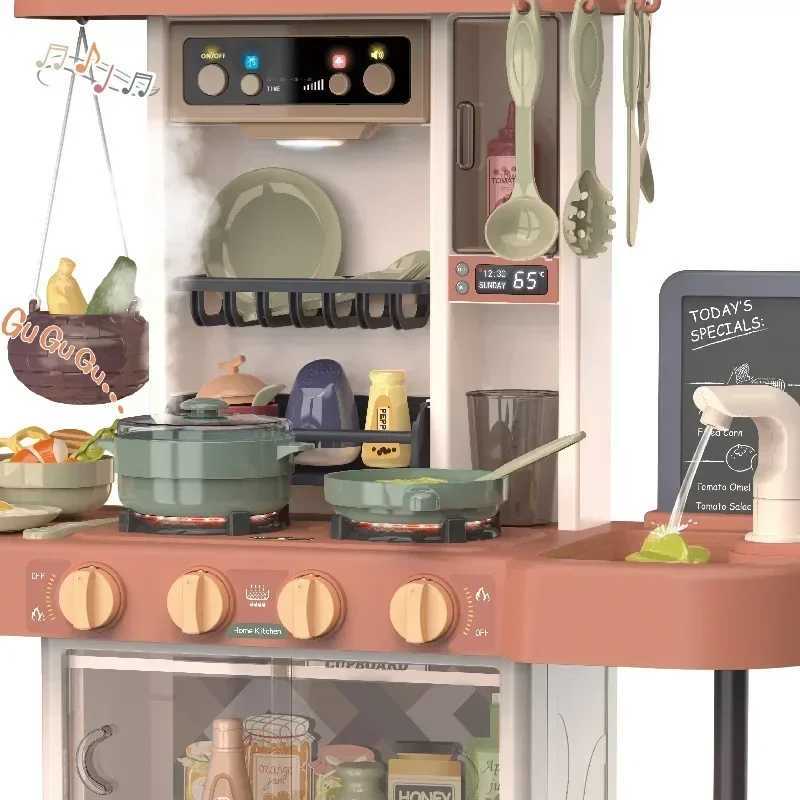 72cm Childrens Fashion Playing Home Simulation Kitchenware Cooking Mini Kitchen Toys Light Music Christmas Gift C250922