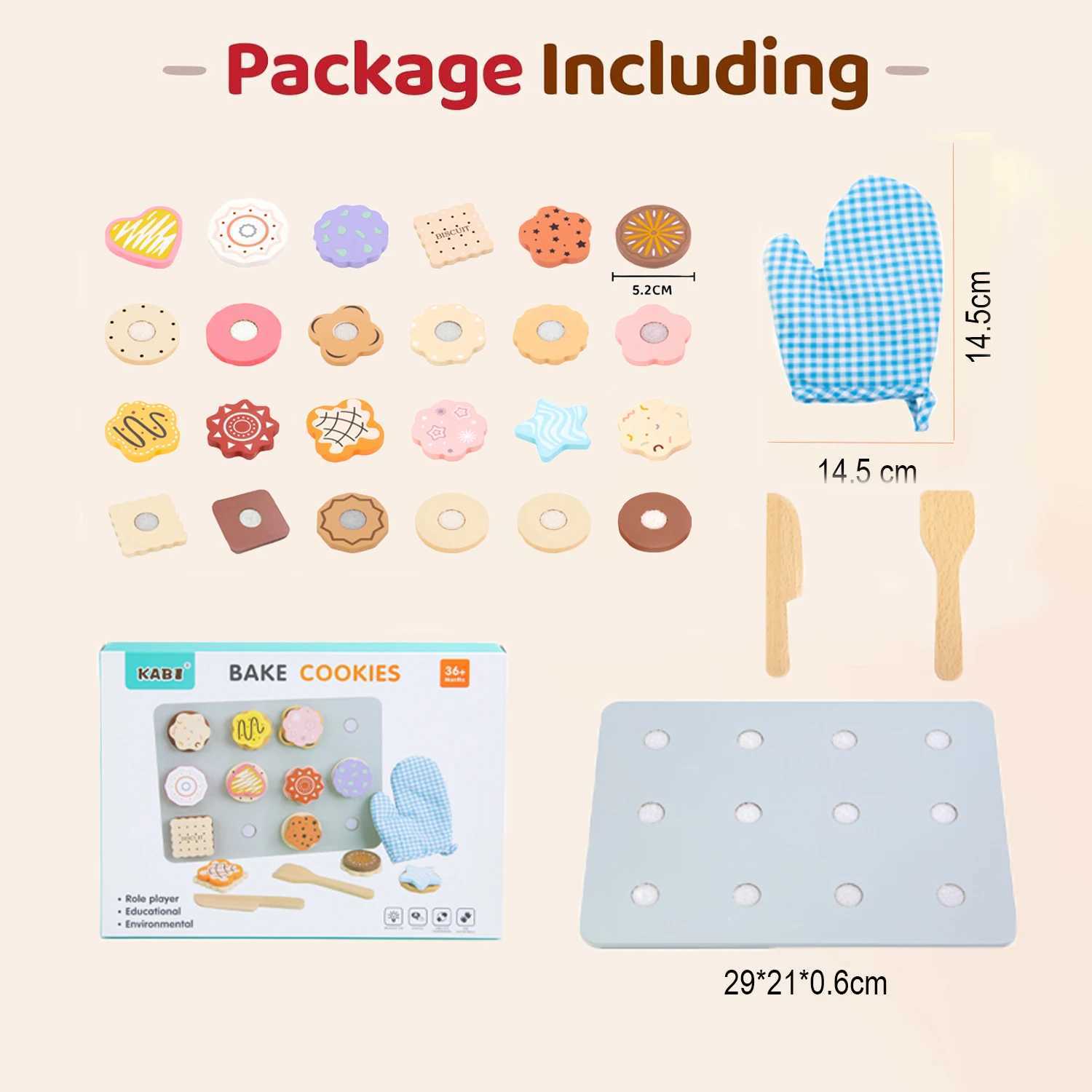Wooden Cookie Play Food Set for Kids Kitchen Accessories Food Toys Pretend Play Slice and Bake Gift Toddler Learning Toys C250922