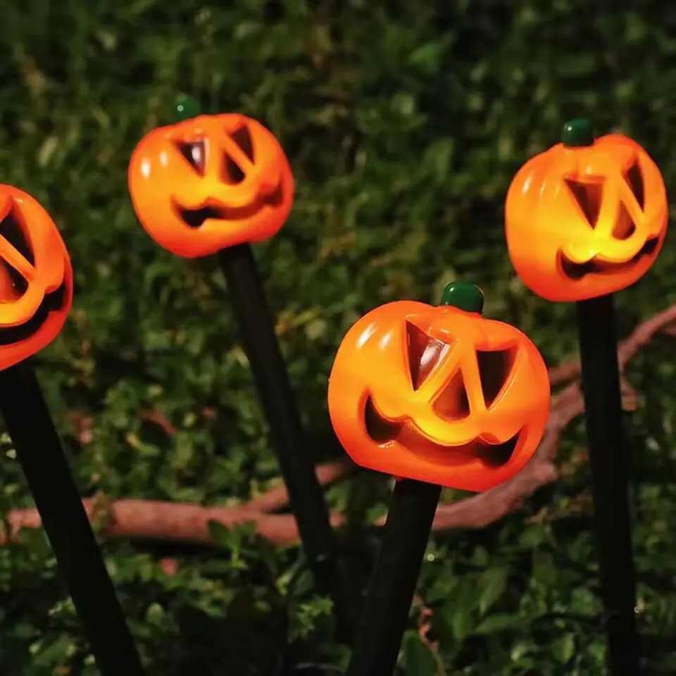 Halloween 5PC LED Solar Pumpkin Stake Lights Outdoor Graden Lawn Lamp Waterproof Decoration Landscape Lighting For Festive Yard C250922