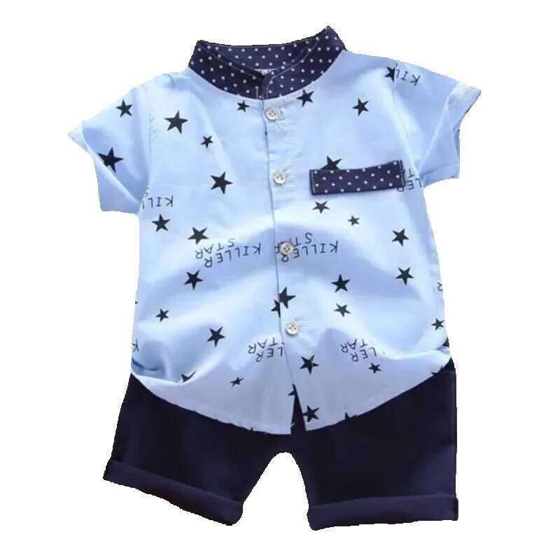 New Summer Baby Clothes Suit Children Boys Casual Shirt Shorts 2Pcs/Sets Infant Outfits Toddler Fashion Costume Kids Tracksuits J250625