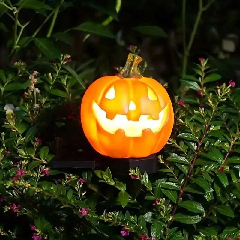 Solar LED Pumpkin Lights Resin Craft Outdoor Landscape Lawn Decor for Halloween Garden Pathway Yard Festive Decoration Lamps C250922