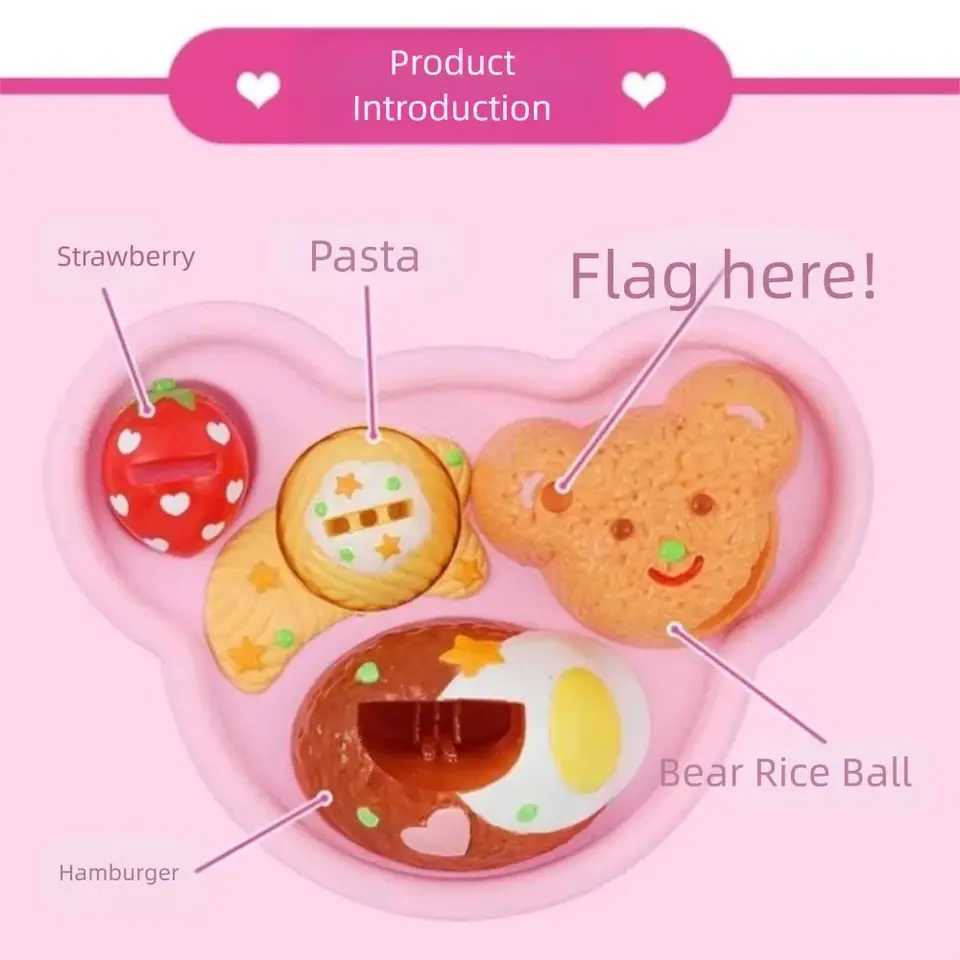Bear Box Food Feeding Toys Role Play Kitchen Toys Play House Toys Cartoon Simulated Pudding Feeding Set Kids Toy C250922