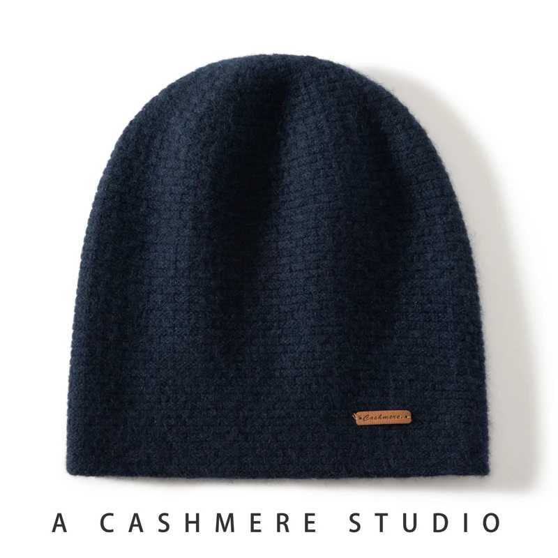 High Quty 100 Cashmere Knitted Hat for Wen Casual Beanie Hats La Thick Cashmere C Winter Soft Warm Outdoor Solid C Y250920