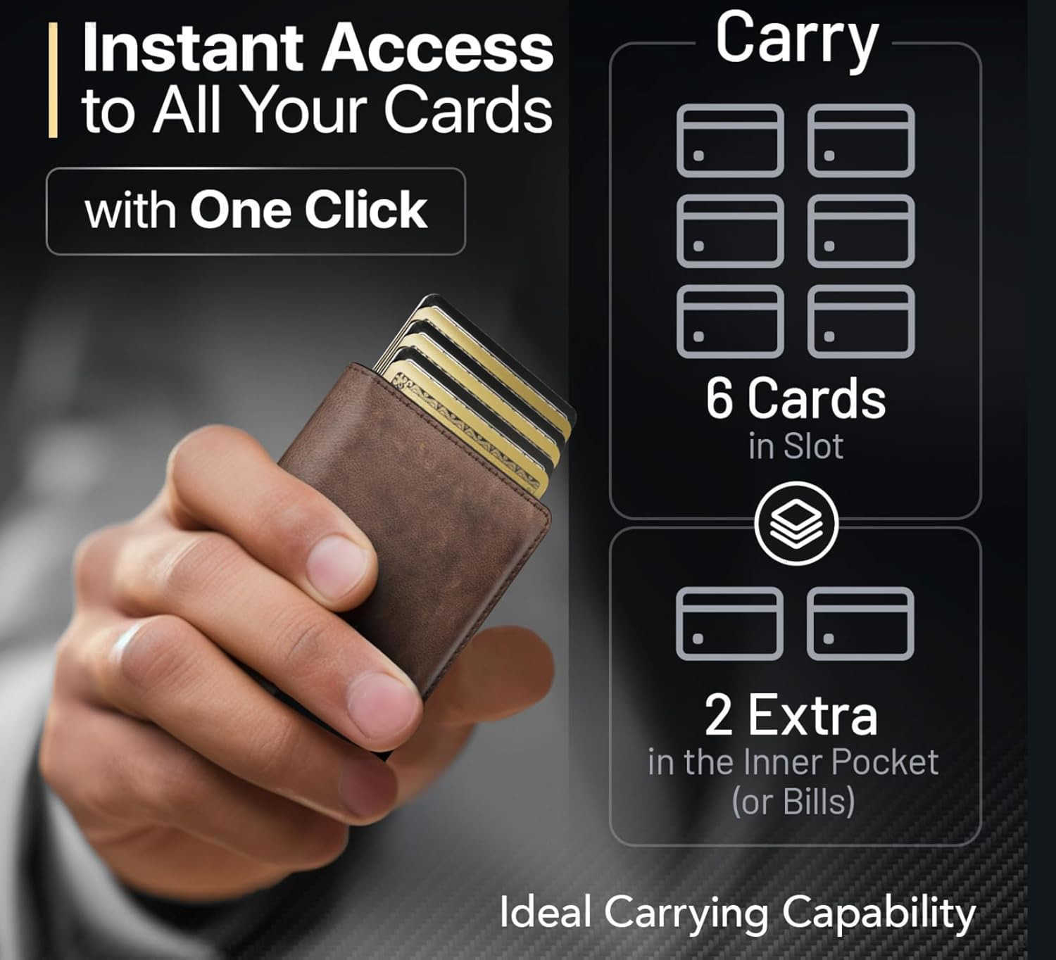 Slim WalLEt for Men RFID Blocking Minimalist Credit Card Holder Stylish Men WalLEt for Security Convenience Front POCket Cardholder Holds 8 Cards Brow