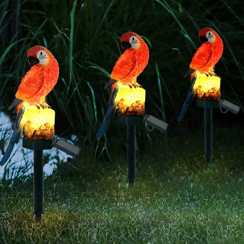 New LED Solar Resin Parrot Ground Plugin Lamp for Outdoor Courtyard Garden Lawn Landscape Decoration Atmosphere Lighting C250922