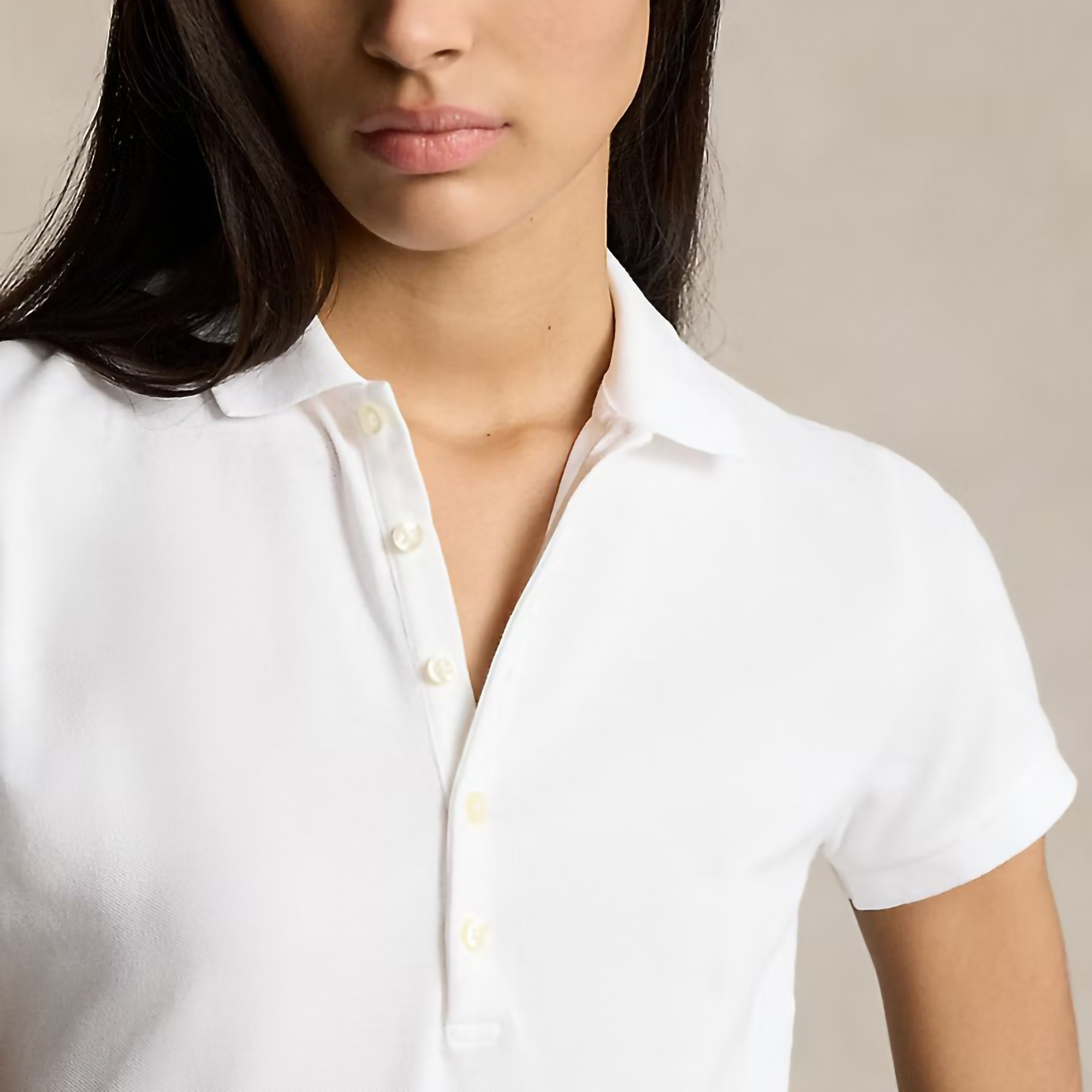 Pure White Cotton Polo Shirt for Women - Short-Sleeve Comfortable Fashion Design