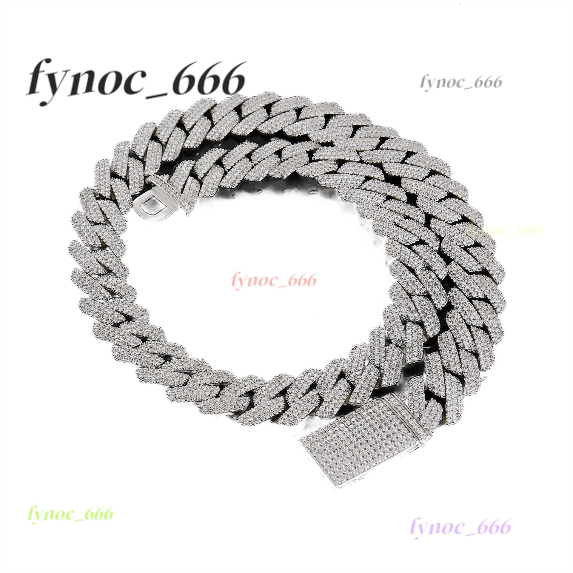 10mm Cuban Chain Full Moissanite S925 Silver Diamond Cuban Chain Trendy Necklace Accessories