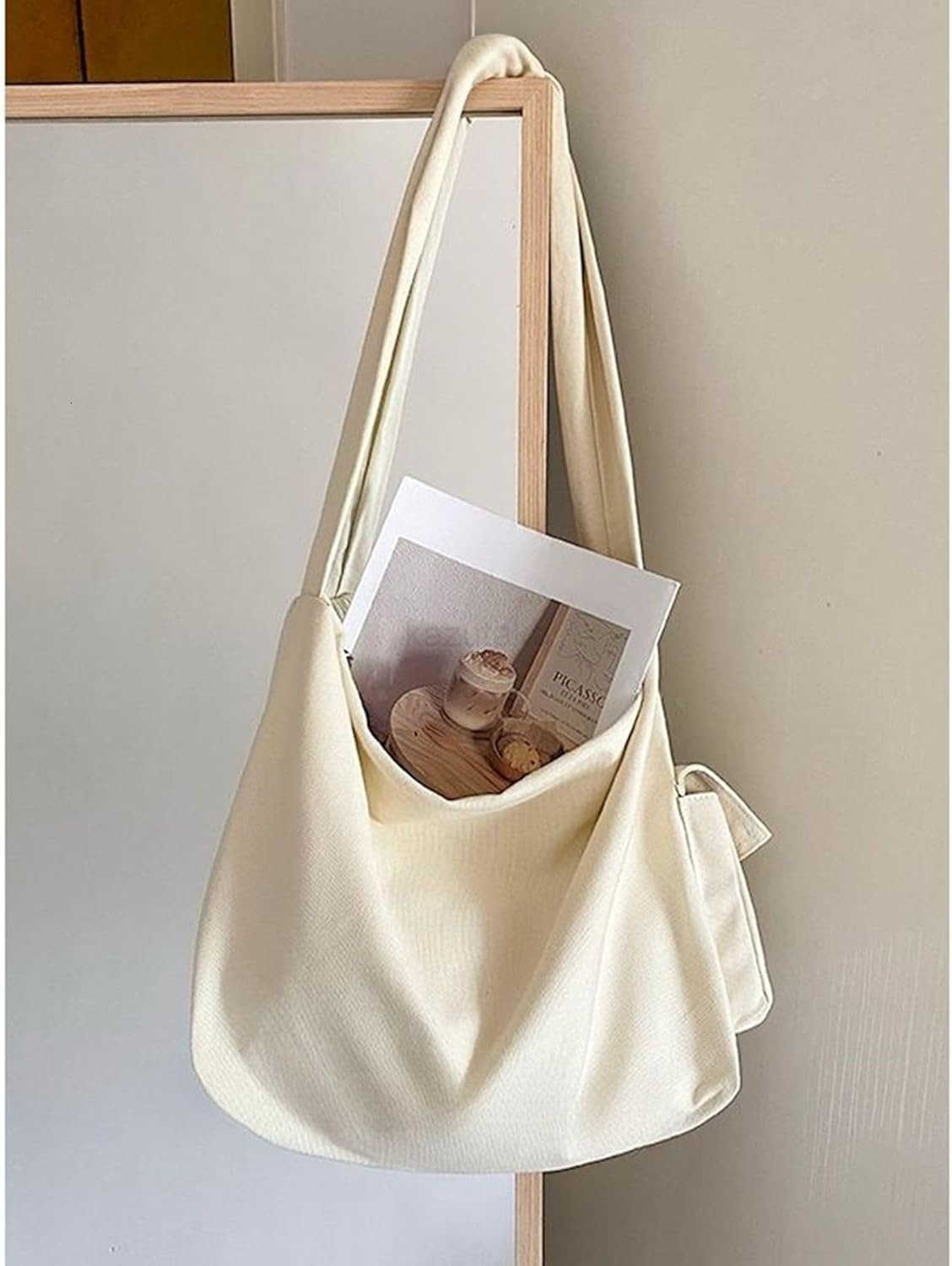 Canvas Crossbody Tote Bag for Women and Men Hobo Shoulder Bags Purse Black Beige Multipocket Casual Messenger Bag for Work Z250922