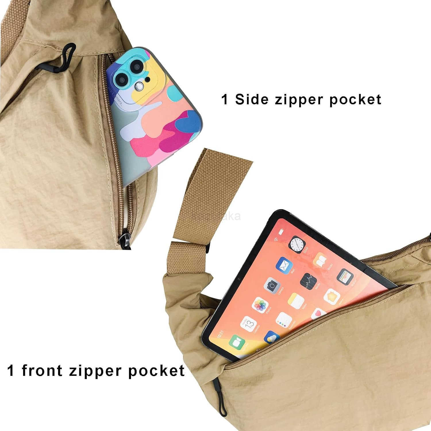 Crescent Crossbody Bags for Women Nylon Slouchy Sling pacious Dumpling Shoulder Handbag Cross Body Purses Z250922