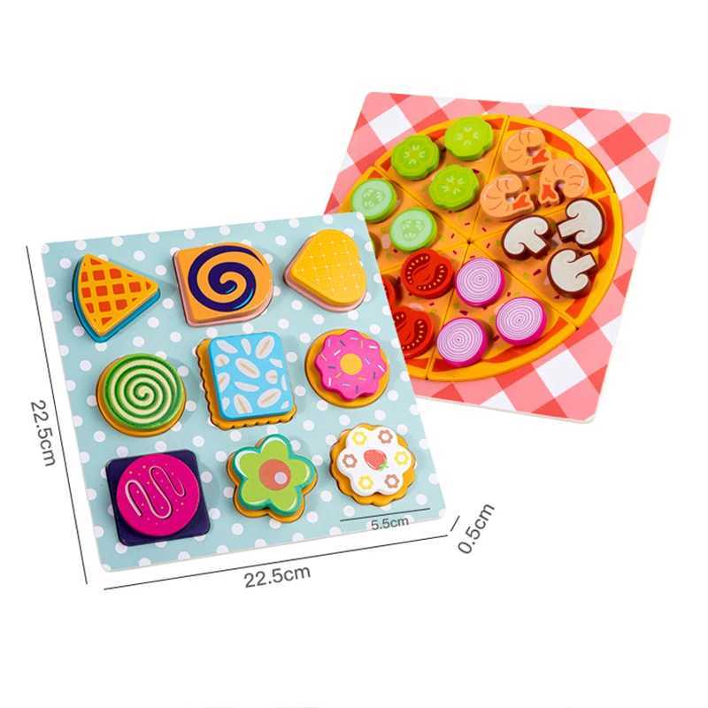 Kids Pizza Cookie Set Cutting Toy Simulation Wooden Pizza Dinette Child Toy Kitchen Pretend Play Food Cooking Kitchen Funny Toys C250922