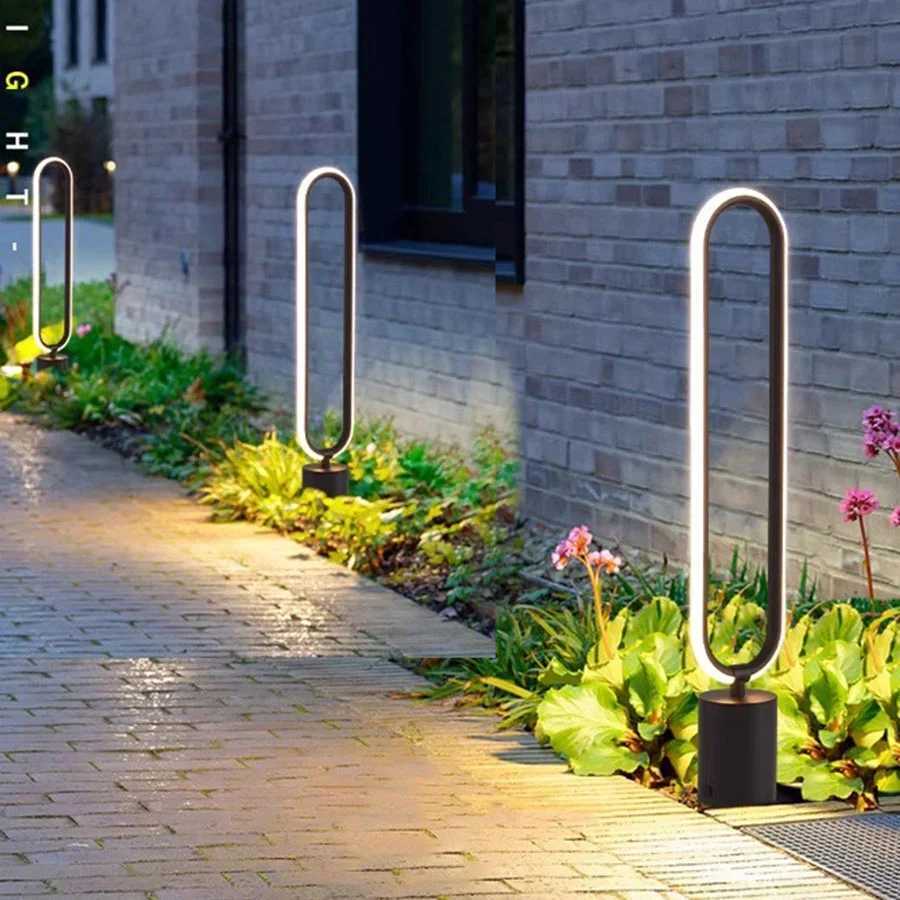 Outdoor LED Garden Lawn Lamps AC110V 220V Waterproof Minimalist Round Street Lighting For Courtyard Villas Landscape Path Decora C250922