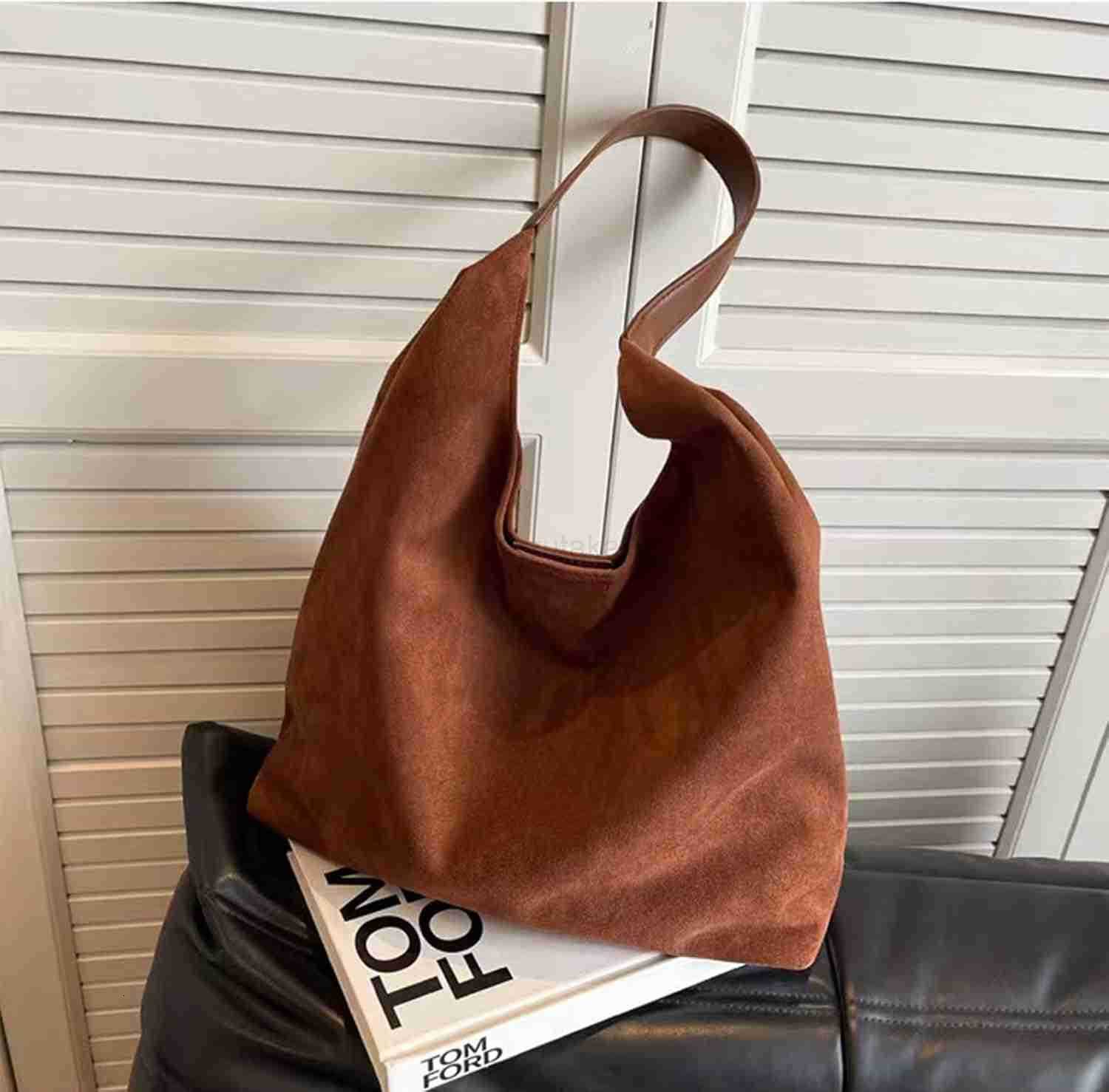 Suede Hobo Bag for Women 2 Pcs Purse Slouchy Faux Suede Tote Bag Leather Handbag Z250922