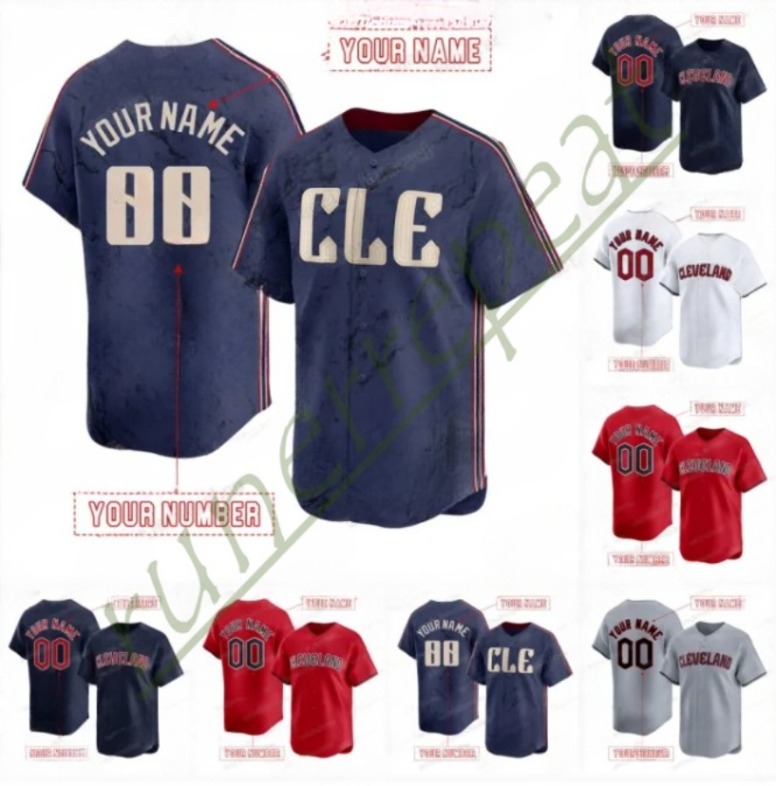 Custom Guardians 2025 baseball Jersey Steven Kwan Naylor Jose Ramirez Clase Brennan Freeman Shane Bieber Carlos Santana3