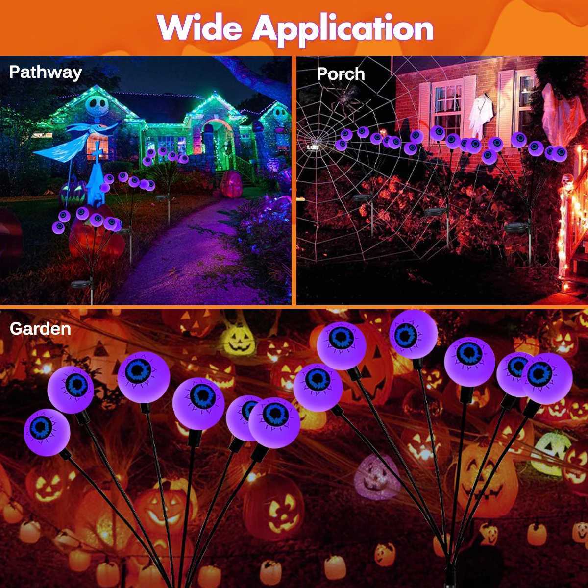 Halloween Decorations Outdoor Lights Solar Halloween Scary Eyeball Pathway Lights Waterproof for Garden Porch Lawn Pathway C250922