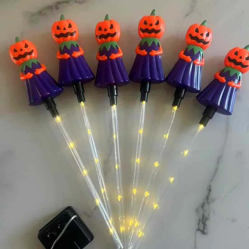6pcsset SolarPowered Halloween Decoration Lawn Lights For Garden Pumpkin Ghost Design Outdoor LED Yard Lights Holiday Lamp 601 C250922