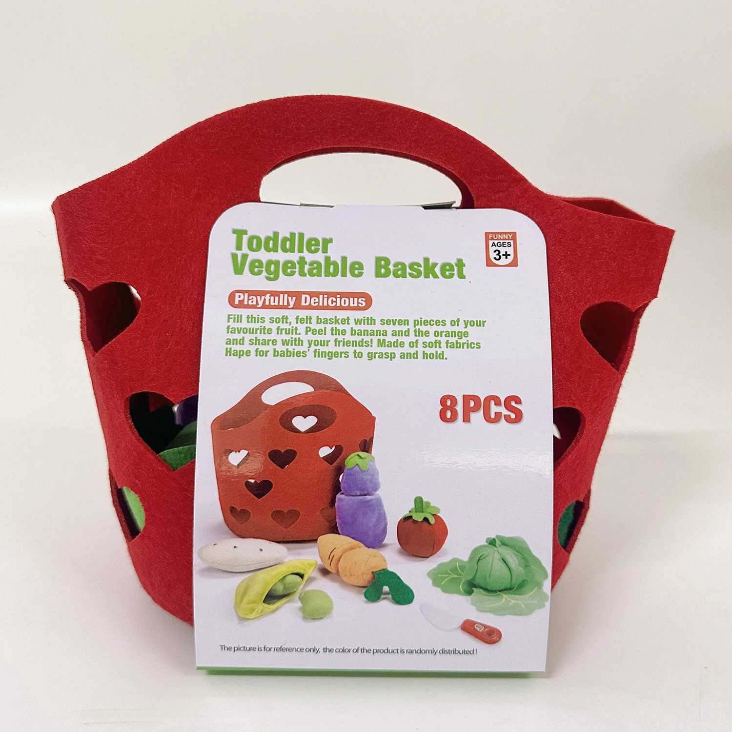 8pcs Felt Food vegetable basket Set Soft Felt cloth Fruits Pretend Play Toy Felt Fruit Children Kitchen Role Playing Toys Gifts C250922