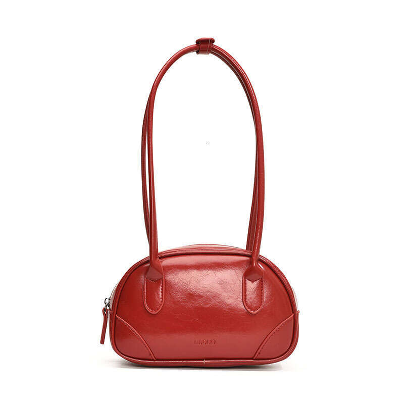 Niche Handheld Bowling for Women 2025 New Underarm Single Shoulder Red Wedding Bag