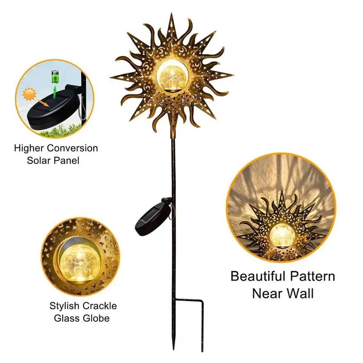 Solar Iron Decor Light Lamp Driveway Fairy Patio Powered Ip65 Fence Outdoor Lights Lawn Waterproof Dawn Led Dusk Ornaments Metal C250922