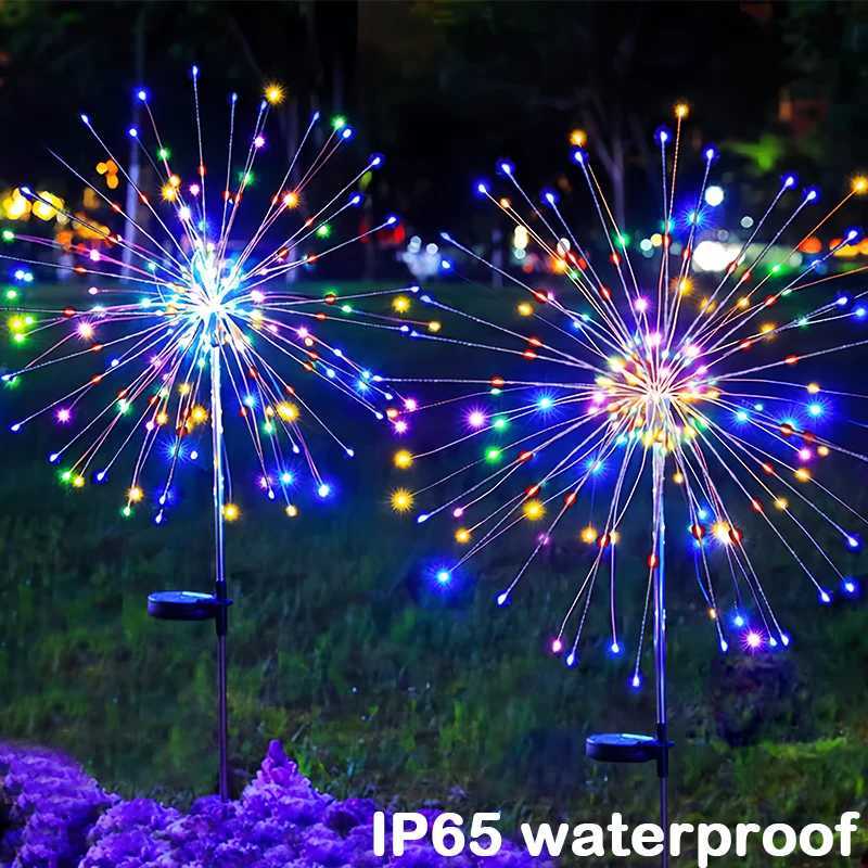 200LED Solar Firework Lamp Outdoor Dandelion Fairy Light Copper Wire LED Lawn Decoration C250922