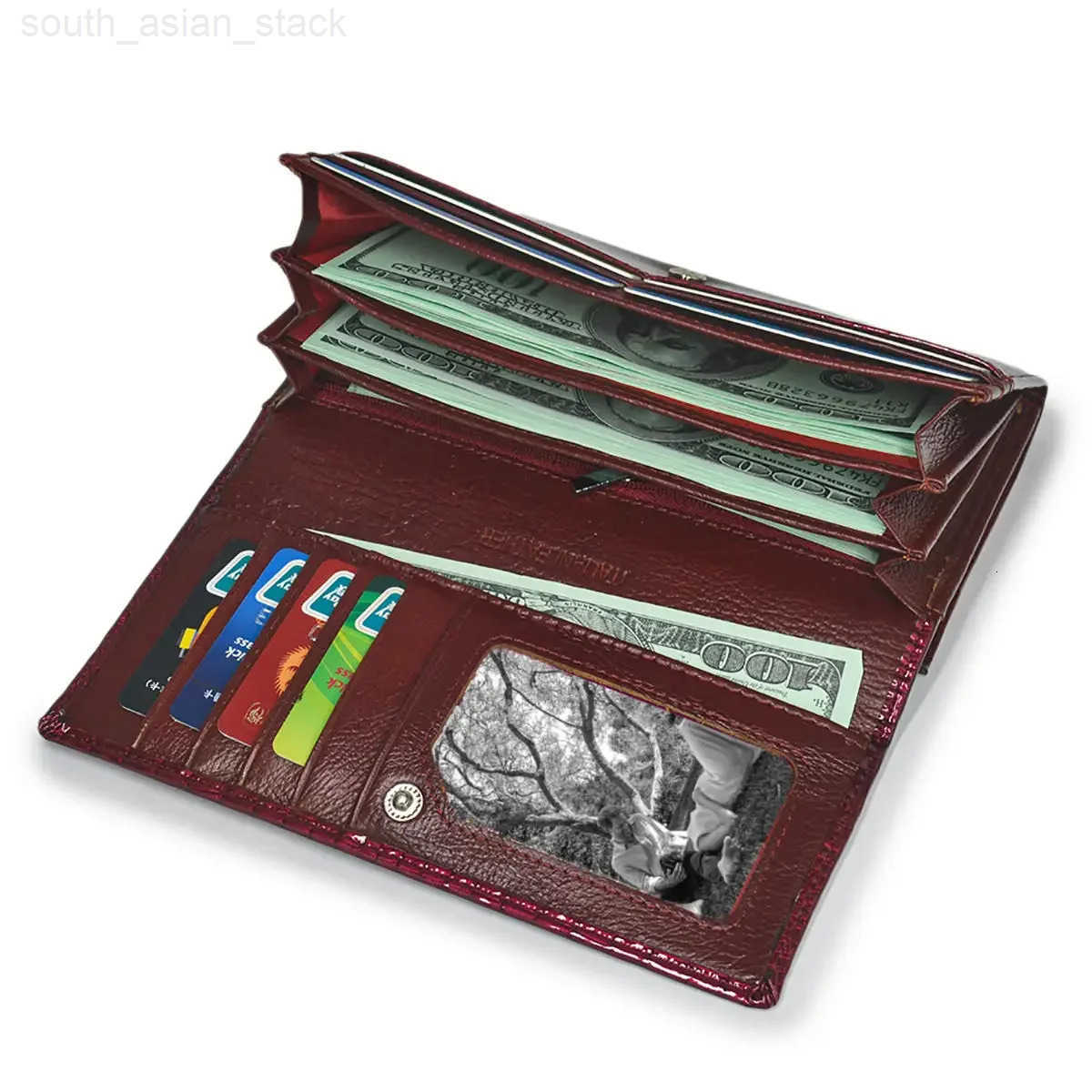 Designer Genuine Leather Women Wallet Female Long Clutch Money Bag Luxury Brand Alligator Leather Ladies Coin Purse Wifes Gift Z250922