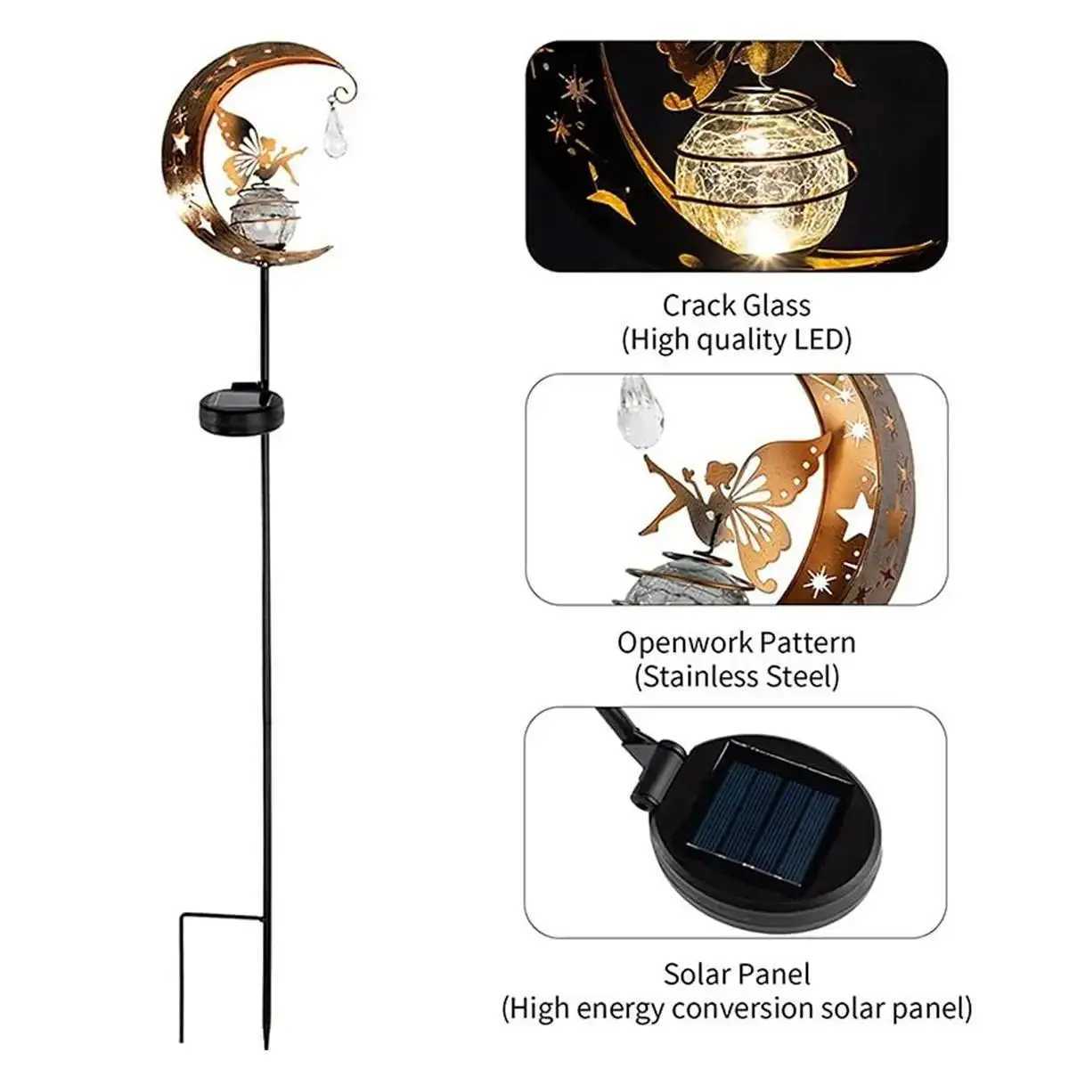 Solar Iron Decor Light Lamp Driveway Fairy Patio Powered Ip65 Fence Outdoor Lights Lawn Waterproof Dawn Led Dusk Ornaments Metal C250922