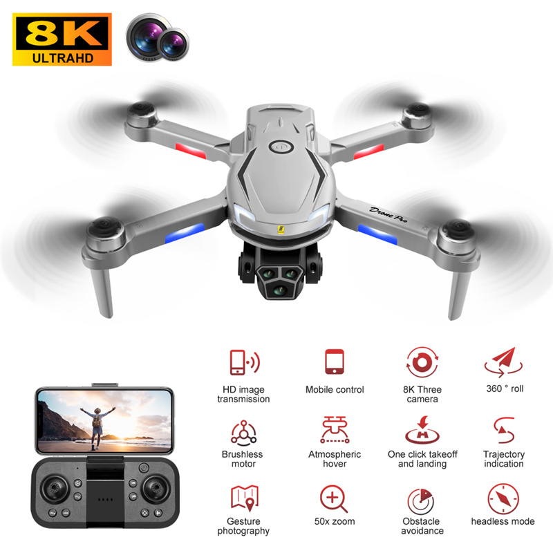 New V888 Mini Drone 4K 8K HD Camera Optical Flow Positioning Obstacle Avoidance Aerial Drones Photography Brushless Motor Foldable Aircraft