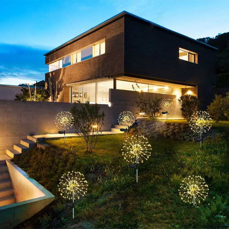 2025 New LED Solar Firework Lights Waterproof Garden Fairy Lights Outdoor Dandelion Lawn Lamp for Patio Decor C250922