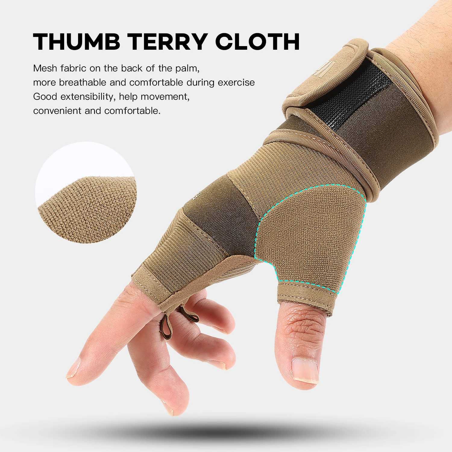 Cycling Gloves Half Finger Gym Weightlifting Dumbbell Training AntiSlip Fitness Gloves Workout Crossfit Exercise Gloves J2509221