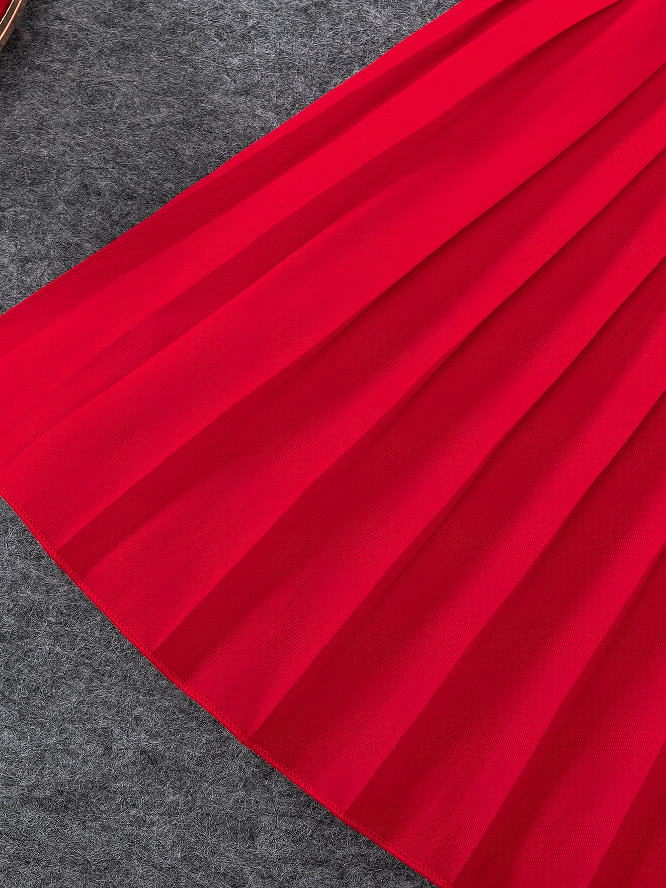 Toddler Girl 2pcs Set: Strawberry Embroidered White Cardigan & Red Pleated Sleeveless Dress, Cute Outfit-2690