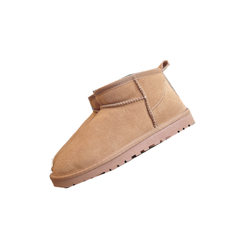 Free Shipping 2025 Women's Short Snow Boots Genuine Leather Waterproof Shearling Lined Winter Boots Non-Slip Warm Thermal Ankle Boots